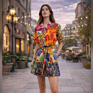 Desigual XL Multicolor Patchwork Shirt Dress – NWOT